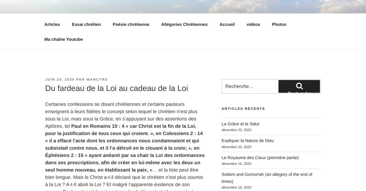 Du fardeau de la Loi au cadeau de la Loi – La voie étroite